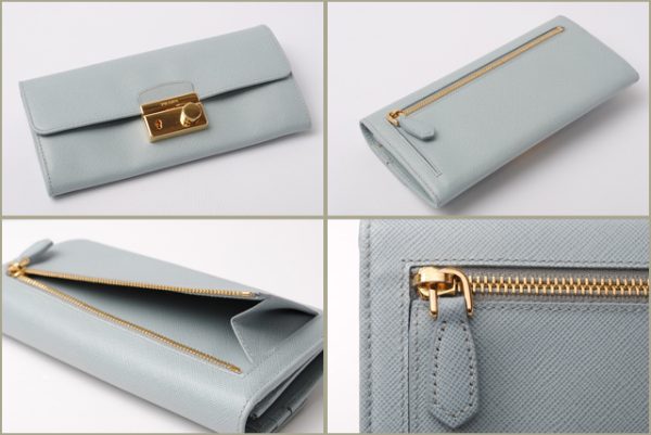 co p 019 2 Prada Long Wallet Saffiano Lock Bag Blue