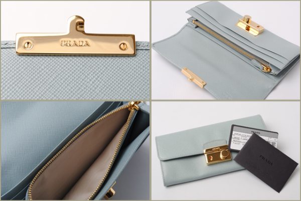 co p 019 3 Prada Long Wallet Saffiano Lock Bag Blue