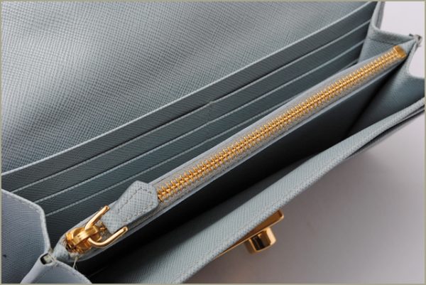 co p 019 4 Prada Long Wallet Saffiano Lock Bag Blue