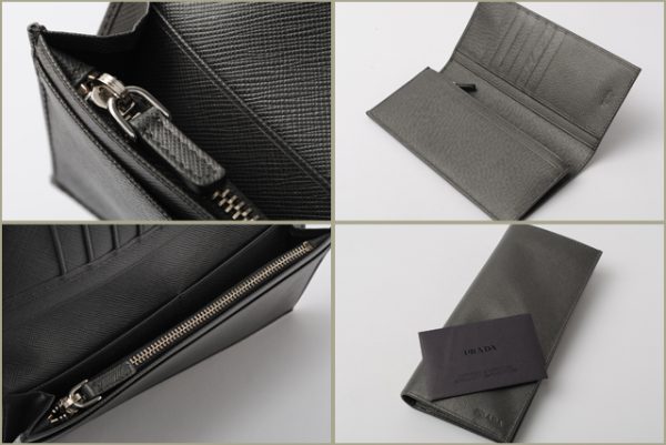 co p 023 3 Prada Long Wallet Saffiano Metal Bag Black