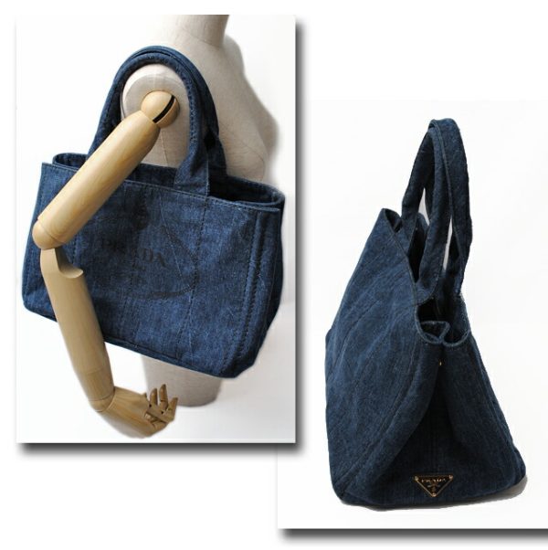 co p 024 5 PRADA Tote Bag Canapa Denim Blue