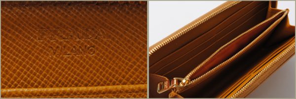 co p 035 3 Prada Long Wallet Saffiano Frame Brown