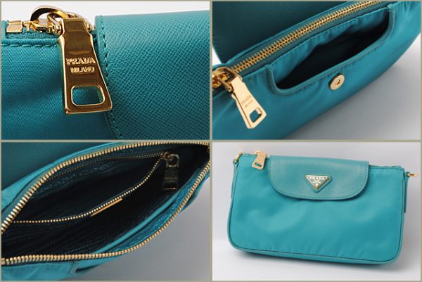 co p 038 3 Prada Shoulder Bag Clutch Bag Tessuto Saffiano Blue