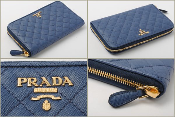 co p 039 2 Prada Long Wallet Saffiano Quilted Bag Blue