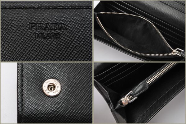 co p 053 3 Prada Long Wallet Saffiano Bag Black