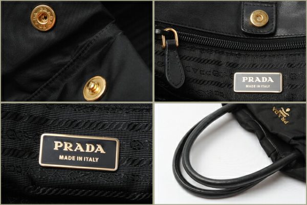 co p 058 3 Prada Tote Bag Flower Nylon Bag Black