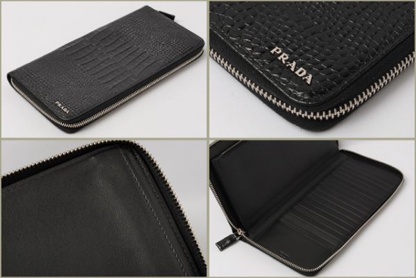 co p 073 2 Prada Long Wallet Stampa Cocco Bag Black