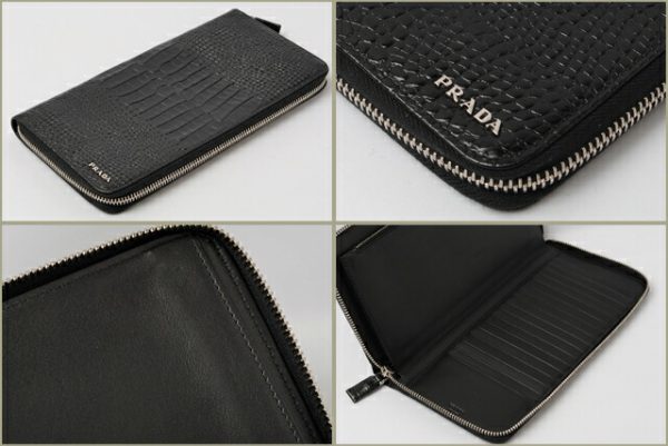 co p 073 2 Prada Long Wallet Case Stampa Cocco Black