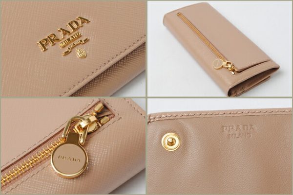 co p 074 2 Prada Long Wallet Saffiano Vernic Bag Beige