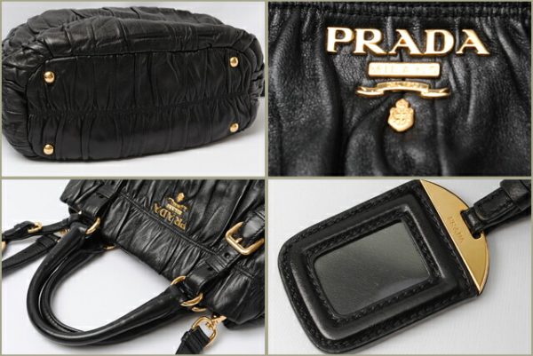 co p 084 2 Prada Handbag Shoulder Bag Nappa Gaufre Black