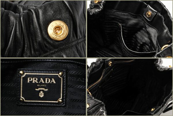 co p 084 3 Prada Handbag Shoulder Bag Nappa Gaufre Black