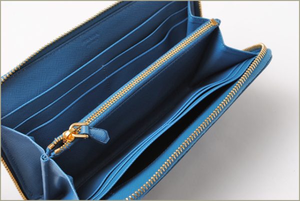 co p 086 3 Prada Long Wallet Saffiano Metal Bag Blue