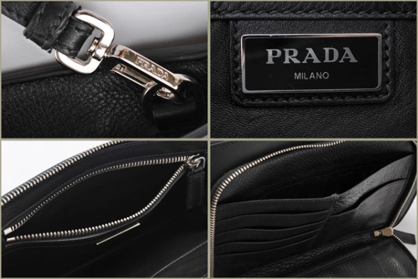 co p 099 3 Prada Clutch Bag Vitello City Bag Black