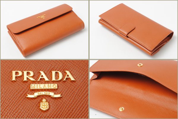 co p 105 2 Prada Long Wallet Double Hook Saffiano Metal Orange