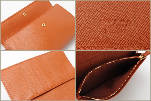 co p 105 3 Prada Long Wallet Double Hook Saffiano Metal Orange