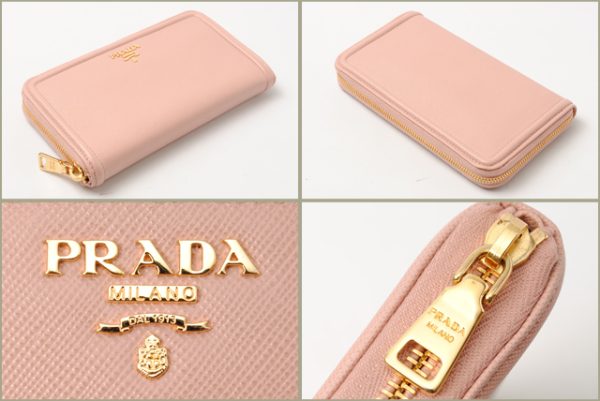 co p 106 2 Prada Long Wallet Saffiano Frame Beige Pink