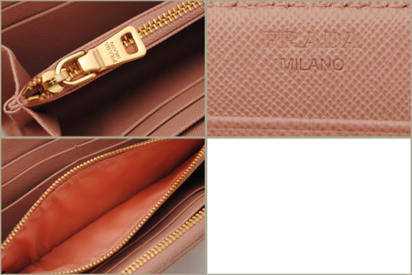 co p 106 3 Prada Long Wallet Saffiano Frame Beige Pink