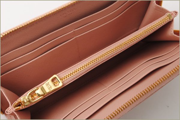 co p 106 4 Prada Long Wallet Saffiano Frame Beige Pink