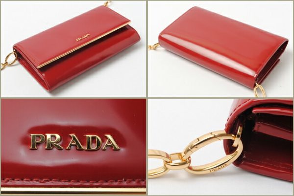 co p 116 2 Prada Chain Wallet Spazzolato Bag Red