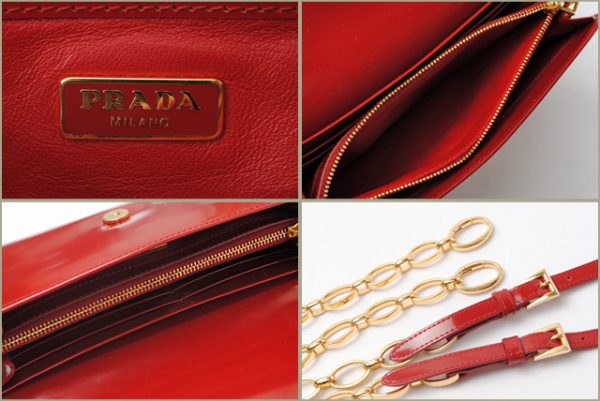 co p 116 4 Prada Chain Wallet Spazzolato Bag Red