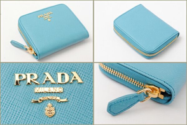 co p 133 2 Prada Coin Case Card Case Saffiano Metal Voyage Blue