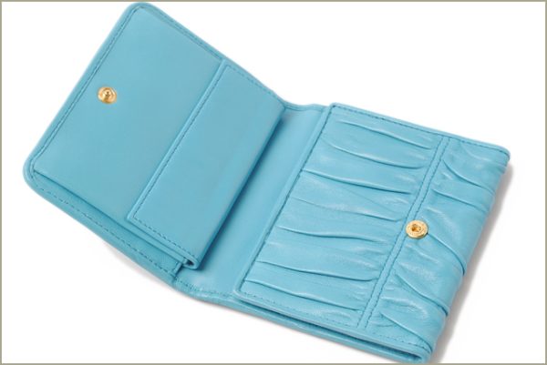 co p 139 4 PRADA Wallet Nappa Gaufre Blue