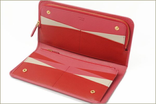 co p 140 4 Prada Long Wallet Saffiano Multicolor Bag Pink