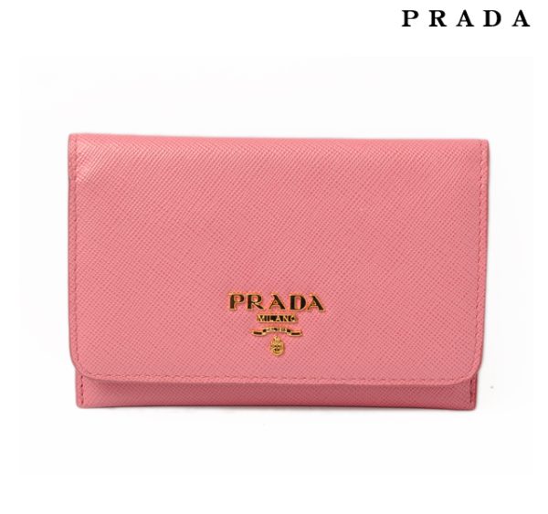 co p 147 1 PRADA Card Case Saffiano Metal Pink