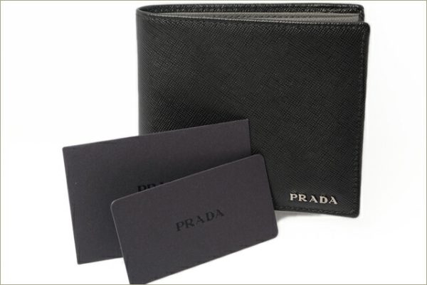 co p 156 3 Prada Folding Wallet Saffiano Black Black