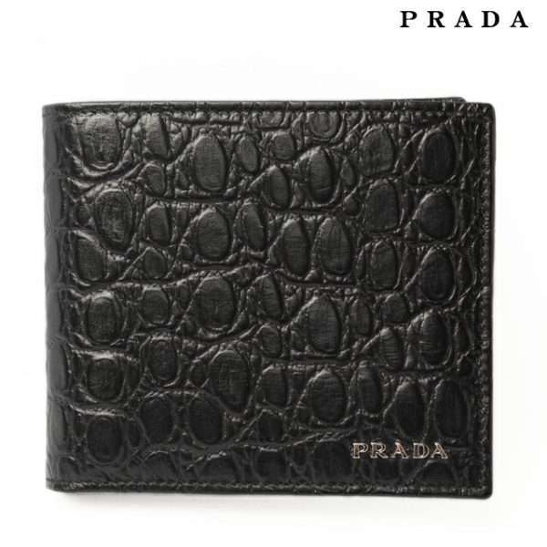 co p 157 1 Prada Folding Wallet Crocodile Black