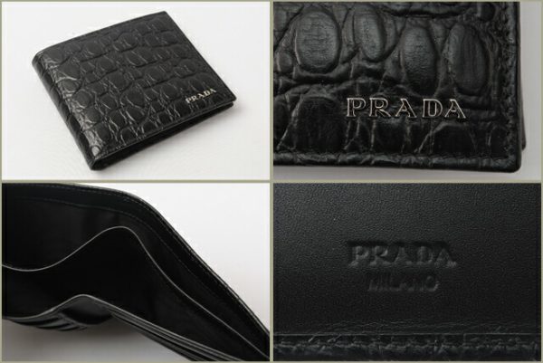 co p 157 2 Prada Folding Wallet Crocodile Black