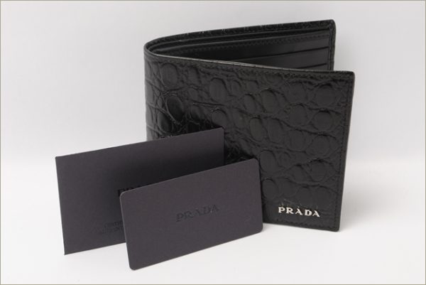 co p 157 4 Prada Folding Wallet Vitello Crocodile Bag Black