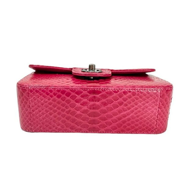 compass1674349220 Chanel Python Shoulder Bag Mini Red Pink