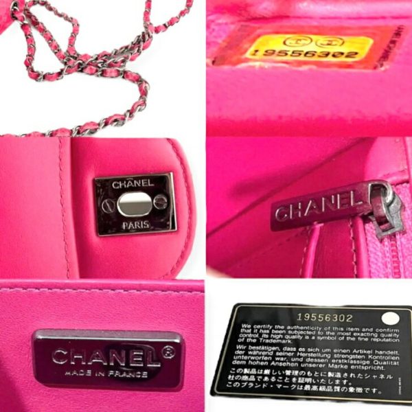 compass1674349601 Chanel Python Shoulder Bag Mini Red Pink