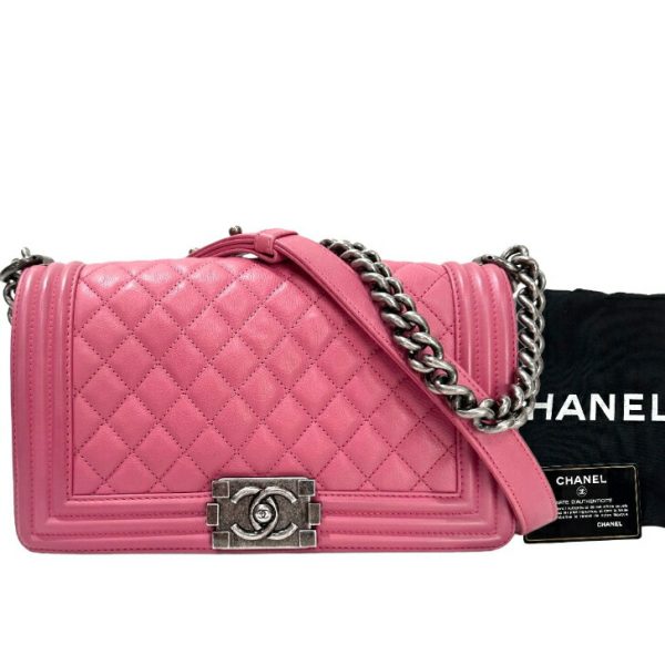 compass1674349761 Chanel Boy Lambskin Shoulder Bag Pink