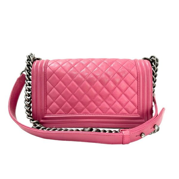 compass1674349770 Chanel Boy Lambskin Shoulder Bag Pink