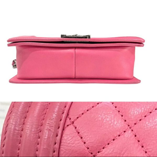 compass1674349778 Chanel Boy Lambskin Shoulder Bag Pink