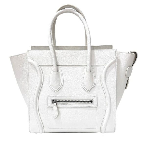 compass1683353339 Celine Luggage Micro Handbag White