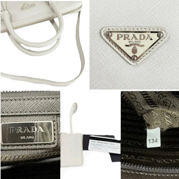 compass1686205595 Prada Saffiano 2way Bag White