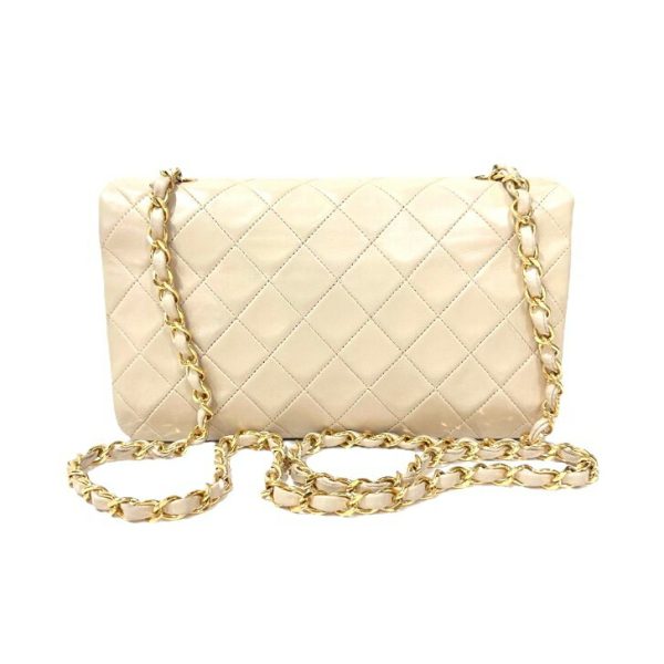 compass1687323538 Chanel Full Flap Matelasse Shoulder Bag Lambskin Ivory