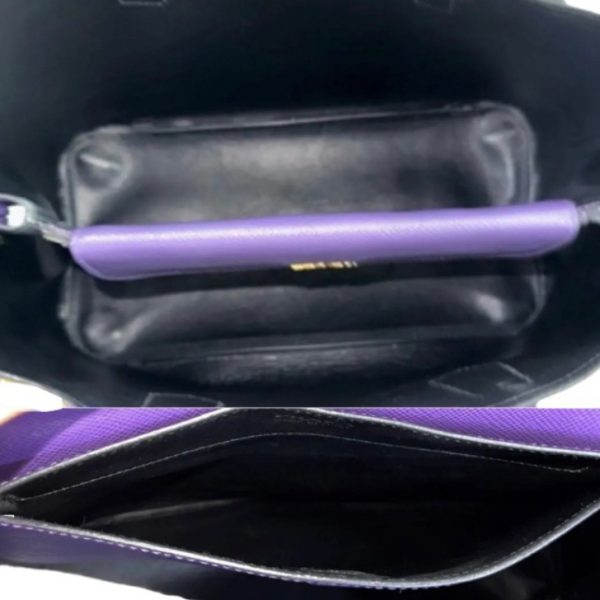 compass1687327914 Prada Saffiano Cuir 2way Handbag Purple