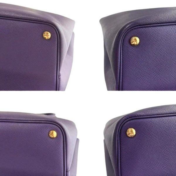 compass1687327930 Prada Saffiano Cuir 2way Handbag Purple