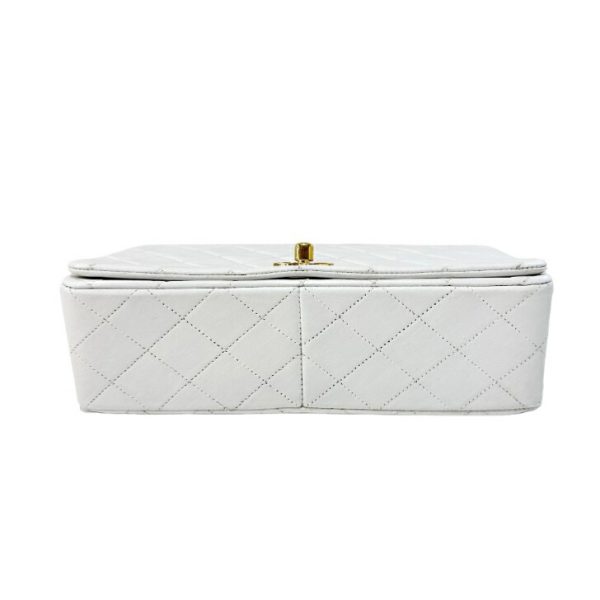 compass1693205123 Chanel Full Flap Matelasse Shoulder Bag Lambskin White