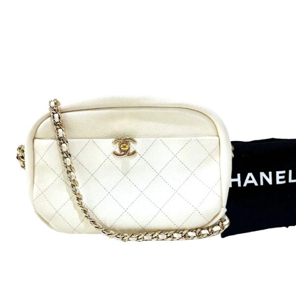 compass1695022721 Chanel Matelasse Shoulder Bag Lambskin Ivory