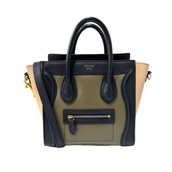 compass1696058998 Celine Luggage Nano 2way Handbag Tricolor