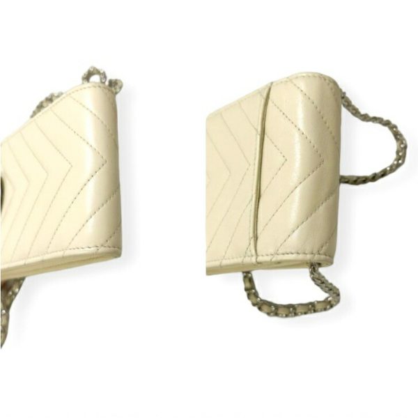 compass1697271009 Chanel Chain Shoulder Phone Pouch Chevron Lambskin Ivory