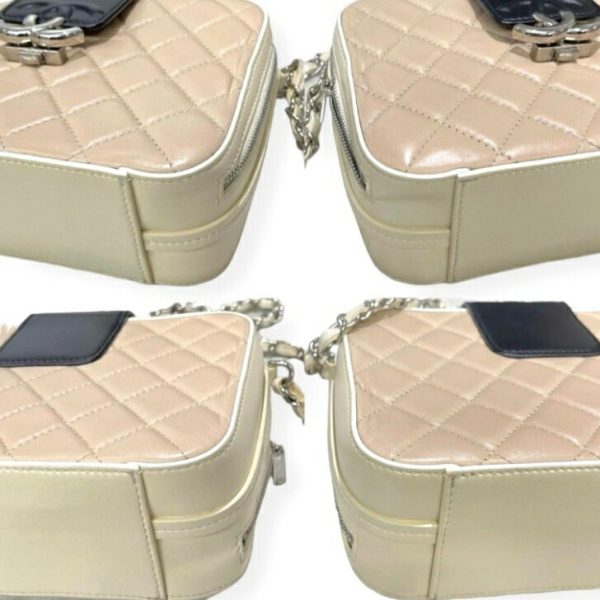 compass1697963080 Chanel Matelasse Shoulder Bag Tricolor Lambskin Pink Beige