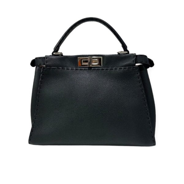 compass1698207811 Fendi Peekaboo Selleria Handbag Black