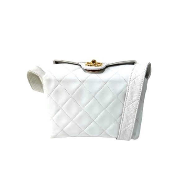 compass1699002223 Chanel Matelasse Shoulder Bag Lambskin White Vintage