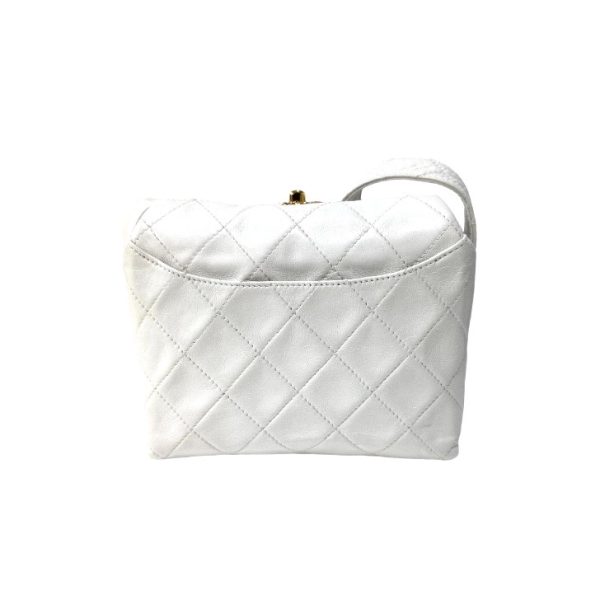 compass1699002234 Chanel Matelasse Shoulder Bag Lambskin White Vintage